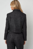 Woven Polyester Fiber Women's Jacket Elegant Checkered Statement